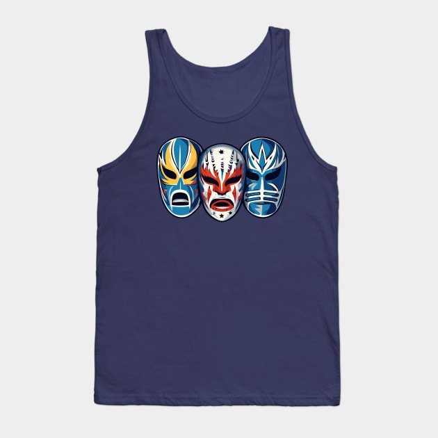 Lucha Libre Luchador Masks Tank Top by Ray Crimson